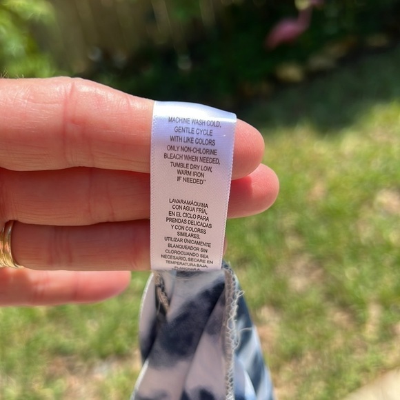 Blue & white tie-dye, sundress, adjustable, shoulder straps, Sz. L - Picture 11 of 13